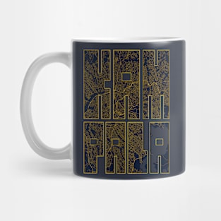 Kampala, Uganda City Map Typography - Gold Art Deco Mug